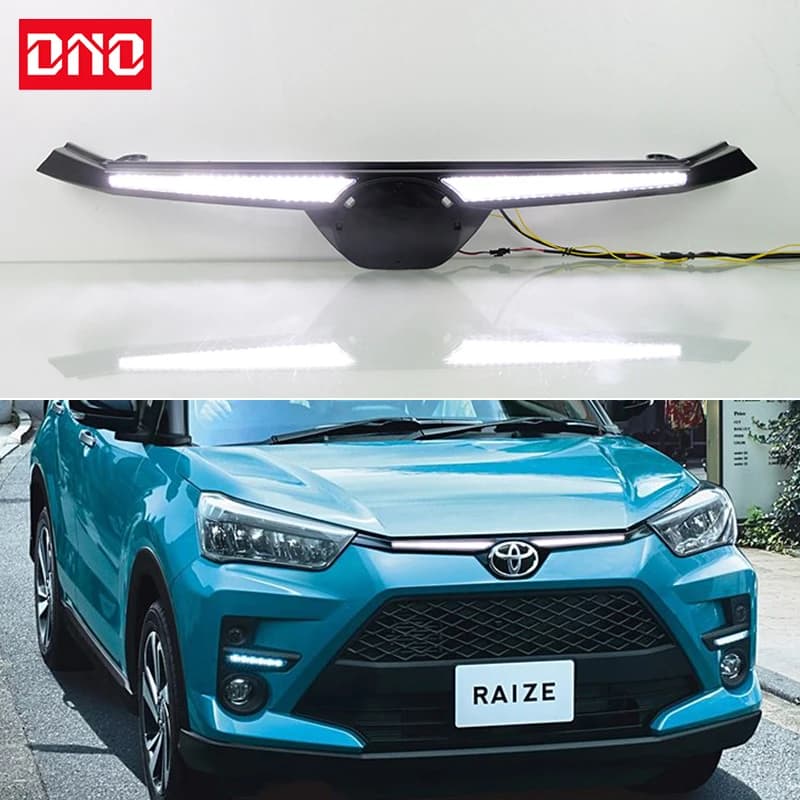 Auto LED DRL 12V Luci Diurne Per Toyota Raize 2020 - 2024 Giallo Indicatori di direzione Diurni Fari di Guida Auto lampada Fendinebbia
