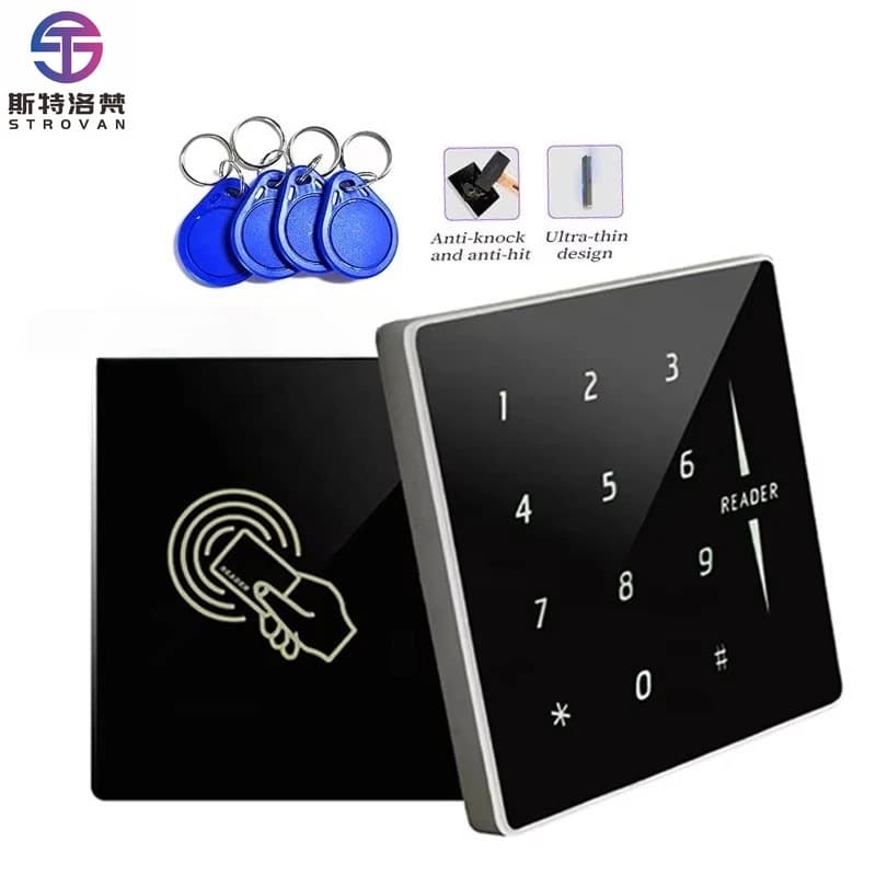 Lettore di Schede RFID Smart con Tastiera Touch per Esterni, RS232/RS485 UART, Lettore NFC 13.56mhz per Controllo Accessi Porte Metalliche