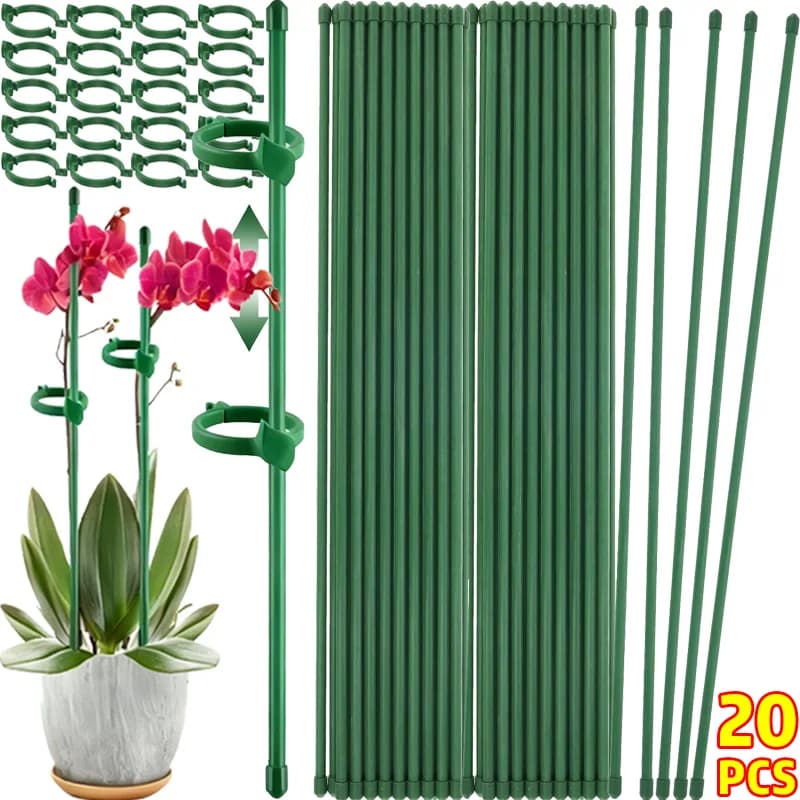 Pali da giardino verdi Asta di supporto per piante regolabile Arbusto Bastoncini di fiori di rosa Pomodori Vite Orchidea Supporto per piante in vaso Palo