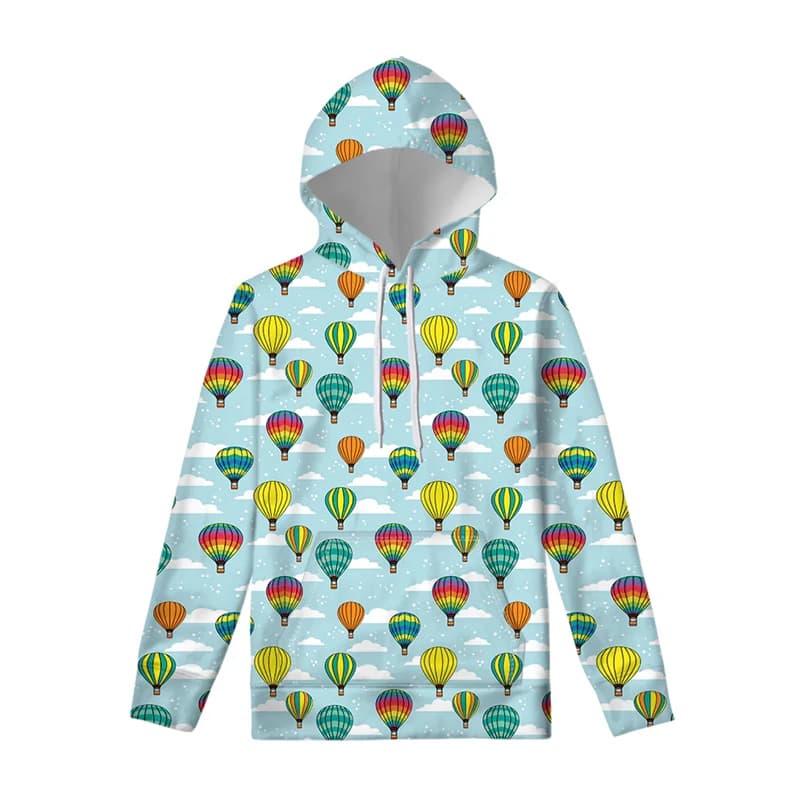 New Hot Air Balloon felpa con cappuccio 3D felpa uomo/donna con cappuccio autunno divertente cappotto uomo abbigliamento Street oversize giacca allentata con cappuccio