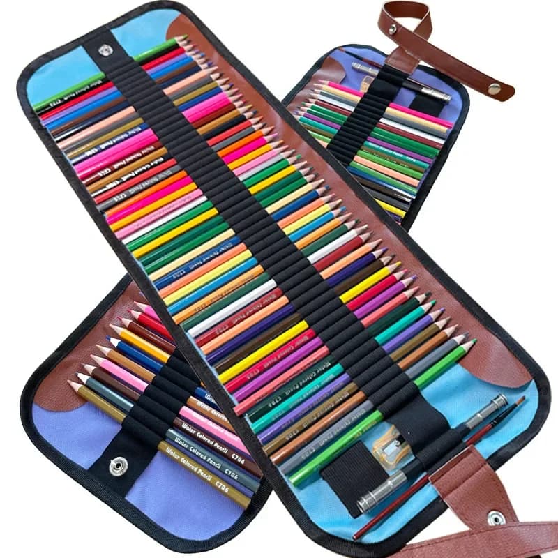 36/50/72Colored Pencils Set with Roll Up Canvas Case for Adult Coloring Books, Drawing, Sketching, Pretty Gift for Adults&Kids