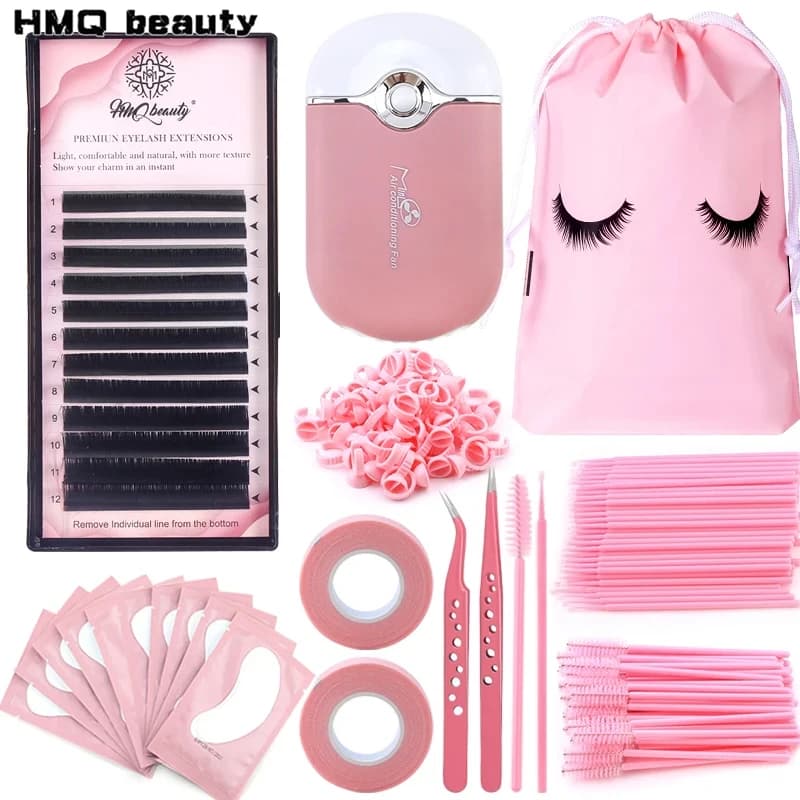 268PCS Eyelash Extensions Brushes Set Professional Micro Lip Brush USB Mini Fan Collar Ring Eyelashes Makeup Tools