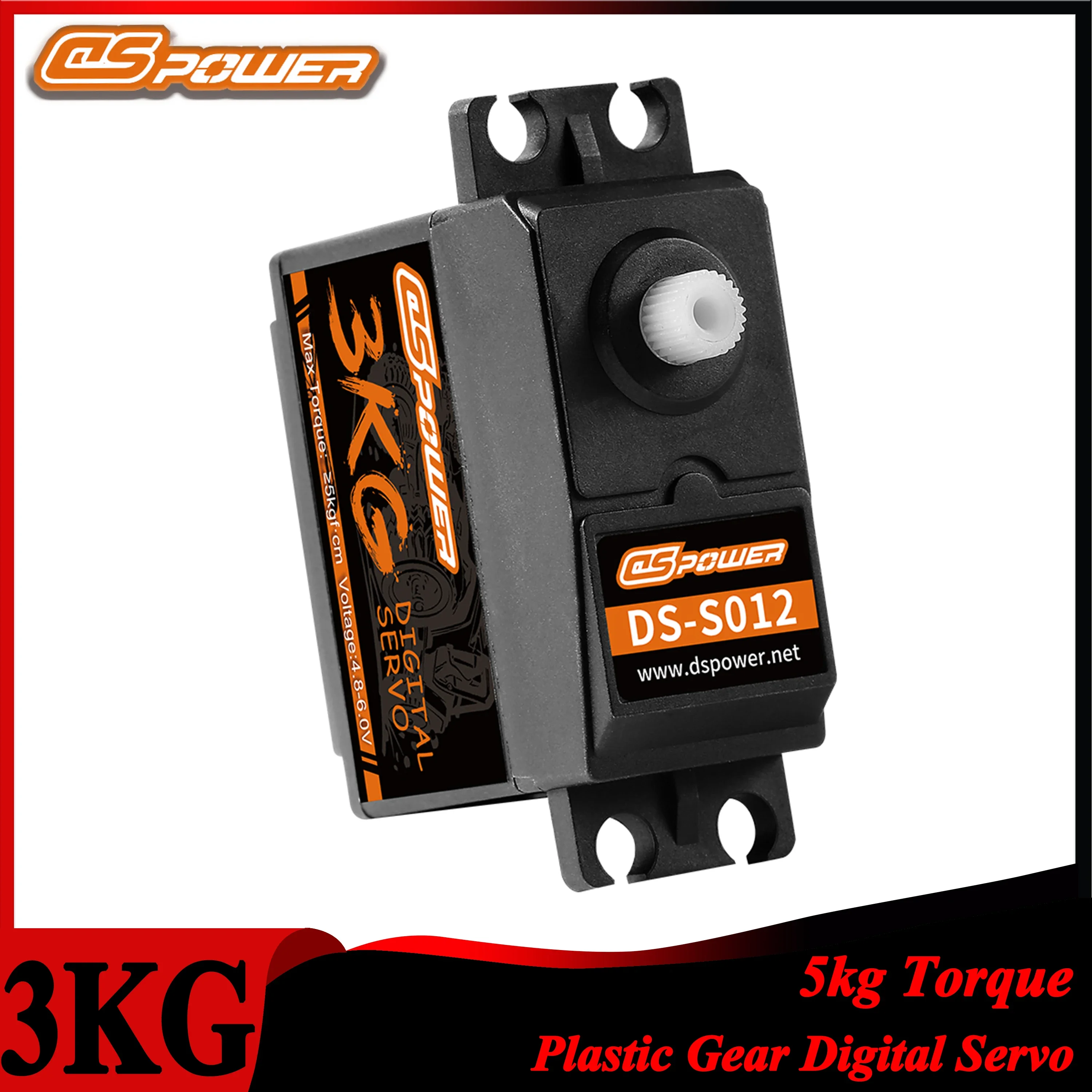 DSpower 3KG Plastic Gear Waterproof Digital Micro Servo 5kg Pair for RC Auto Air Drone Helicopter Boat Robot Wltoys Axial