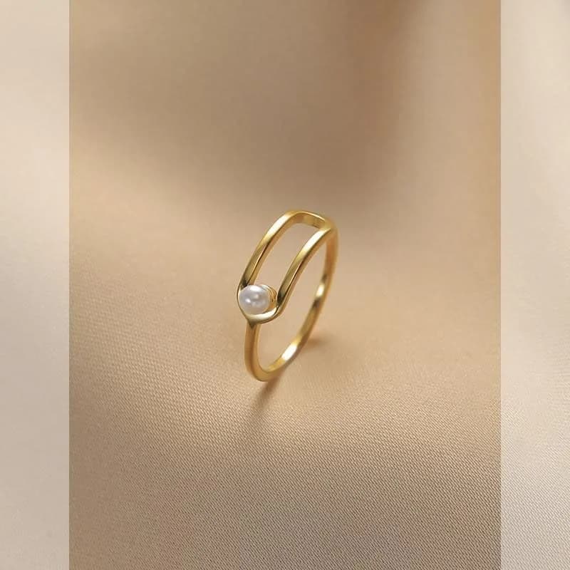 Anello anti-perla intarsiato giapponese per donna Ins Niche Vento freddo Dito indice Luce Lusso Semplice Avanzato Rin regolabile