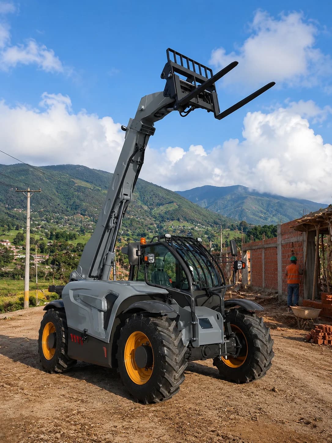 Custom Telescopic Forklift Loader for Modular Building Installation CE Euro 5 Hydraulic Utility Machine