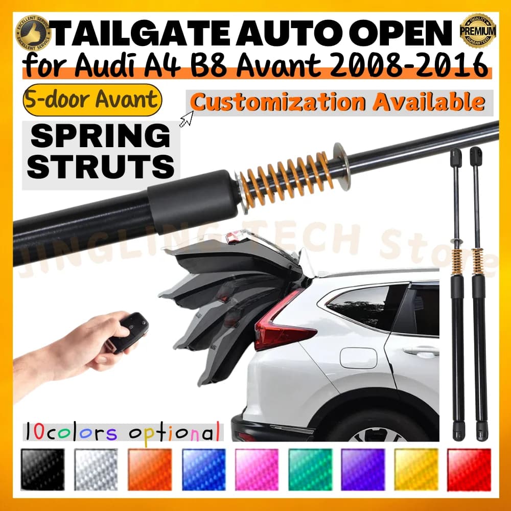 Qty(2) Trunk Struts with Spring for Audi A4 B8 Avant 2008-2016 W/O Power Tailgate Rear Tailgate Boot Lift Support Shock Absorber