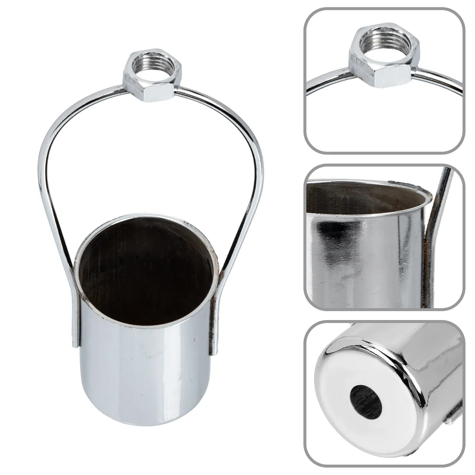 8Pcs E27 Lamp Holder Cup Metal Lampshade for DIY Lighting Fixture Assembly Decorative Shade Ring Lamp Bases Cups