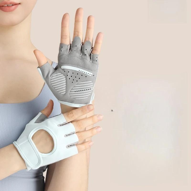 Guanti sportivi mezze dita per fitness e ciclismo, estivi, sottili, traspiranti, antiscivolo, per fitness e ciclismo, professionali, anti callus.