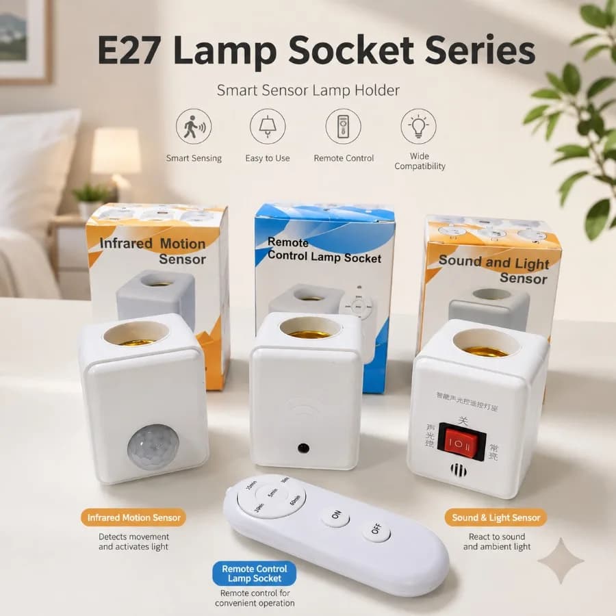 EU/US Plug E27 PIR Motion Sensor Led Switch Lamp Base AC85-265V Plug Human Induction Light Bulb Holder Socket Adapter Converter