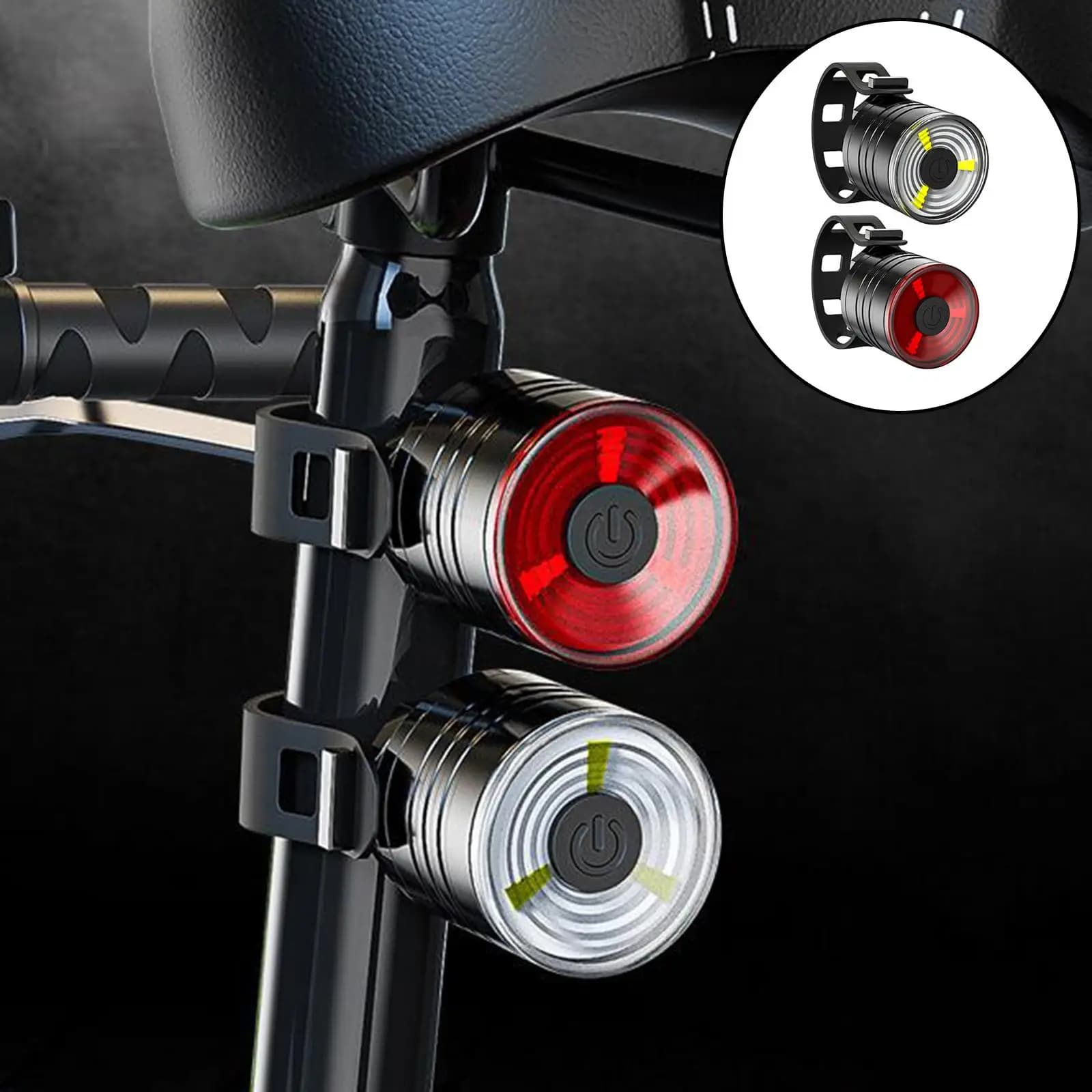 Luci per bici anteriori e posteriori, spie di sicurezza per biciclette, fari per pendolarismo/ciclismo su strada e facili
