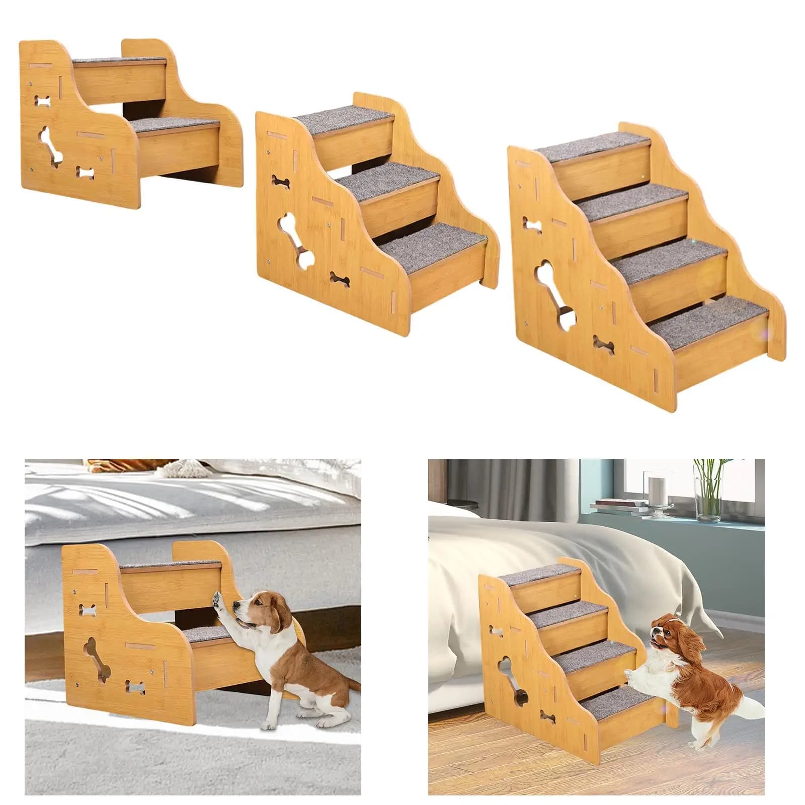 Scale per cani di piccola taglia, comode, robuste, antiscivolo, per interni, gradini per cani, per letto, gradini per cani per divano divano per cani anziani