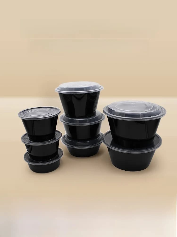 Thiened Usa e getta Bla rotondo Lunch Box Ciotola da asporto di fascia alta Scatola per fast food Ciotola per zuppa di noodle Bento Box per ristorante