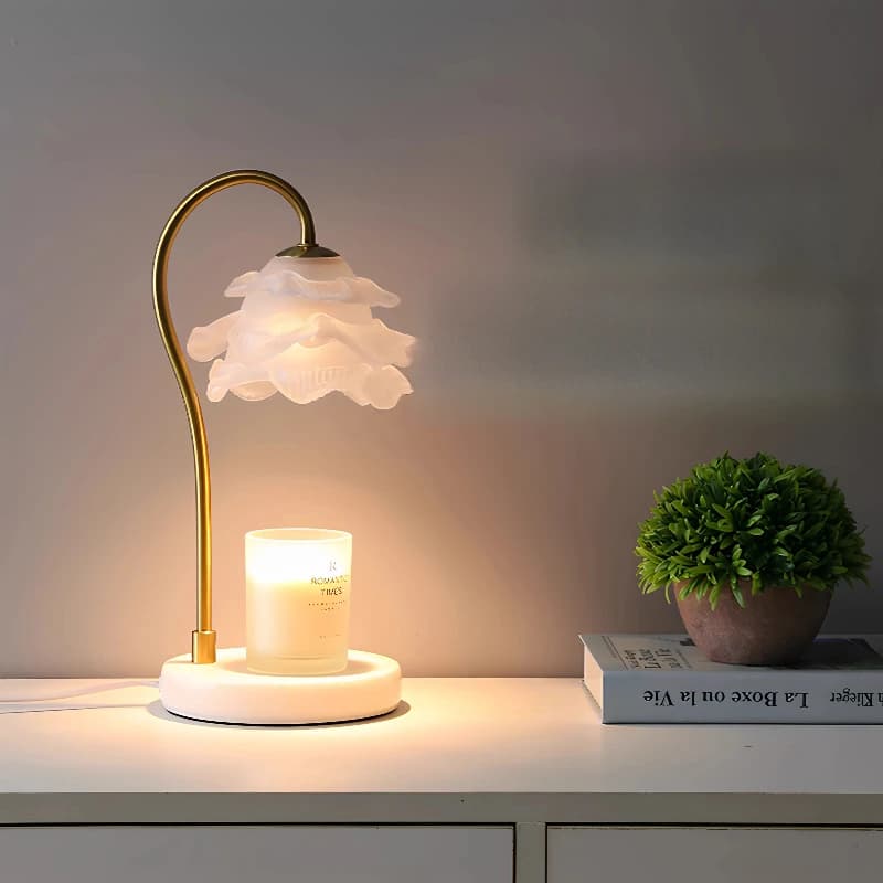 Lampada a Cera Sfumata a Atmosfera Controllata, Senza Fumo, Dimmerabile, Luce Notturna per Camera da Letto, Regalo, Illuminazione Soffusa, Paralume in Vetro Vintage di Lusso