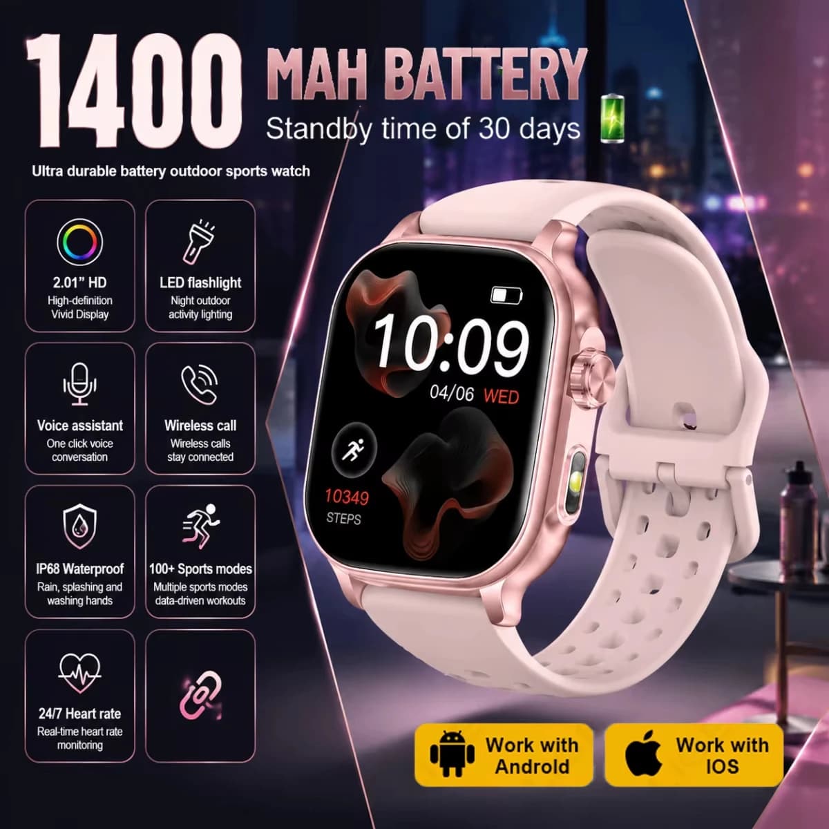 Hot 2026 Amazfit Bip 6 Smartwatch Women Sports IP68 Waterproof Built-in 24H Heart Rate Bluetooth Call Ladies Fashion Smart watch