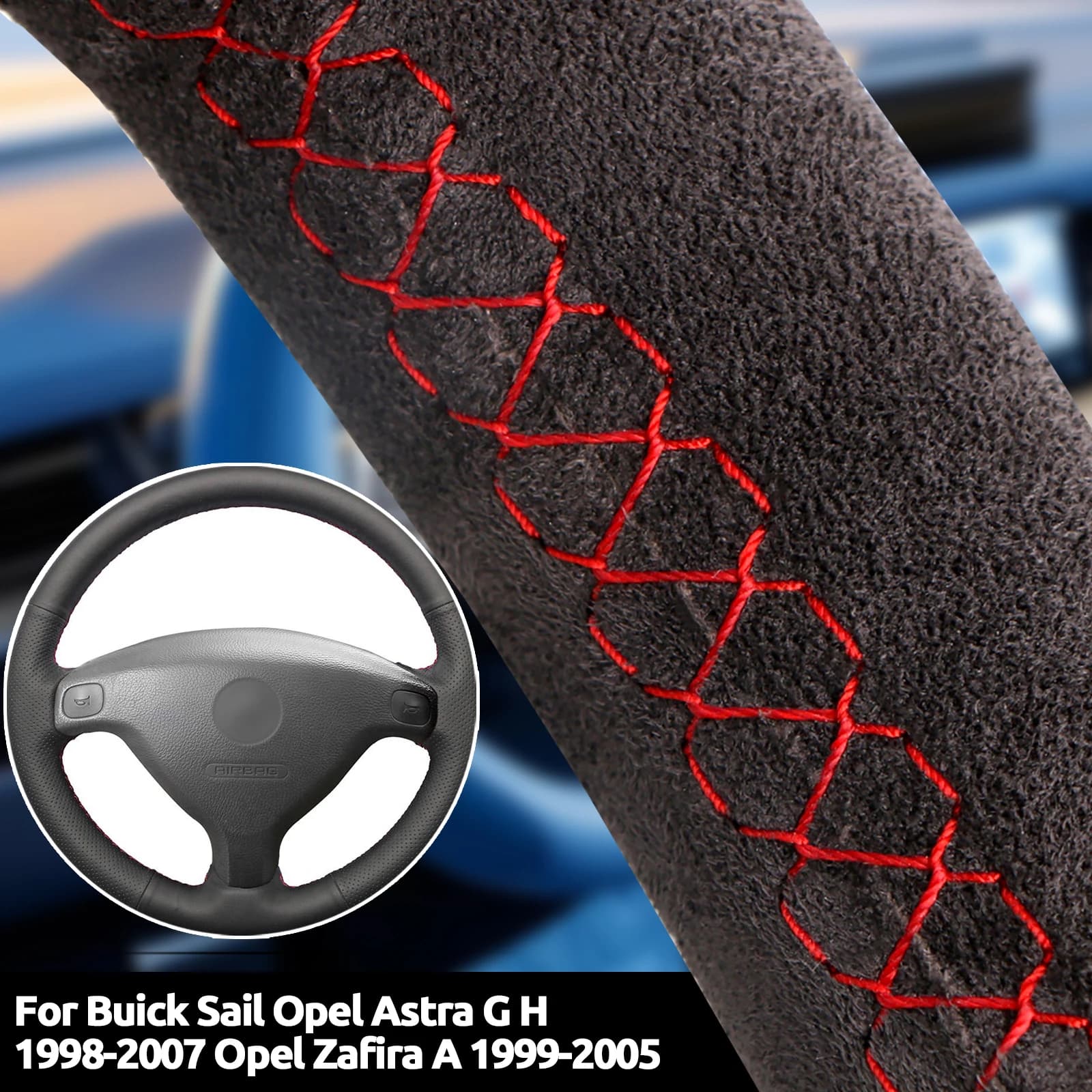Coprivolante per auto in pelle scamosciata per Buick Sail Opel Astra GH 1998-2007 Opel Zafira A 1999-2005 Accessori auto in morbida pelle