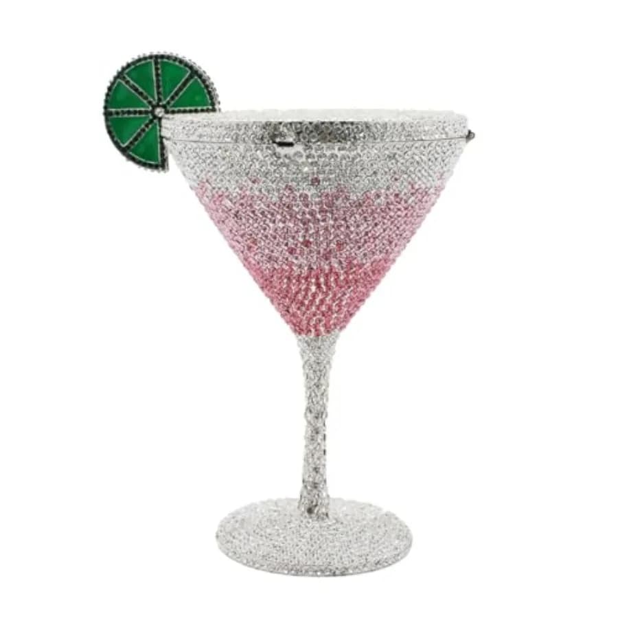 Cocktail Goblet Rhinestone Clutch for Women Unique Crystal Evening Bag Diamond Purse Wedding Party Prom Handbag