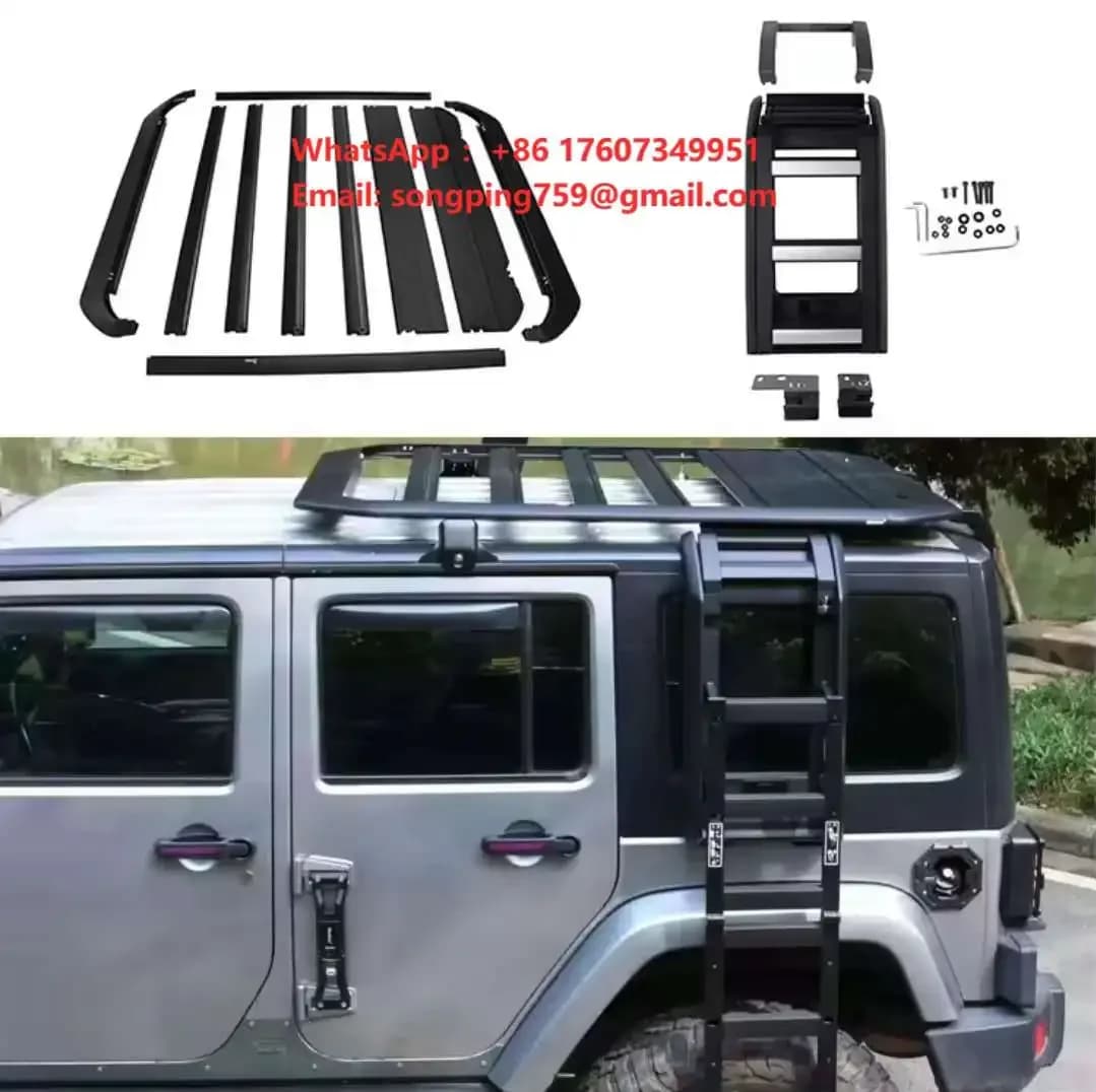 Roof Rack Luggage Rack with Car Body Stairs Ladder for Jeep Jl 2018 Car Storage Rack Car Roof Cargo Carrier