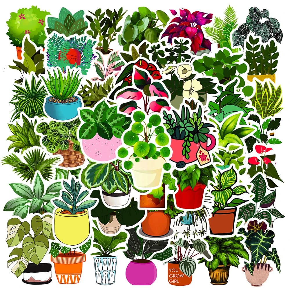 10/30/50 pz carino verde pianta in vaso decorativo Washi adesivi Scrapbooking Laptop telefono diario cancelleria Graffiti Sticker decalcomania