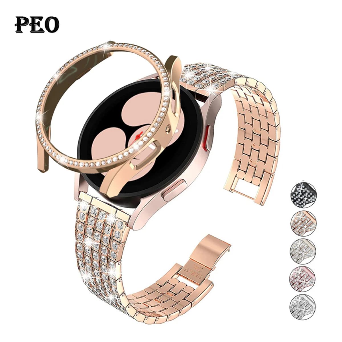 Cinturino con diamanti da 22 mm 20 mm per Samsung Galaxy Watch 7/FE/6/5/pro/4/Classic/Active 2 Bracciale in metallo Amazfit GTR 4/GTS 4/2/2e/3