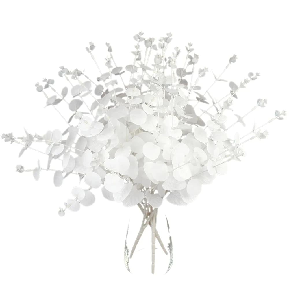 1/3 pezzi piante artificiali foglia di eucalipto bianco vaso per la casa giardino esterno di Natale bonsai protezione UV ghirlanda di nozze confezione regalo