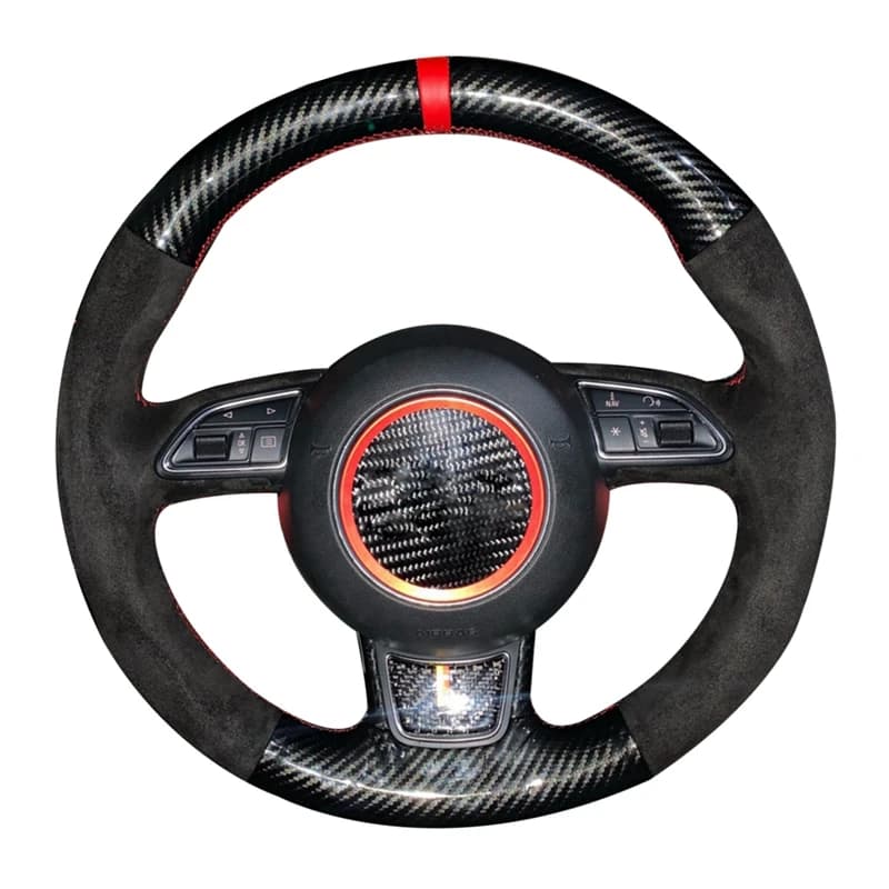Anti-Slip Ruota Auto Volante In Pelle Scamosciata Treccia Della Copertura Per Audi A1 8X A3 8V Sportback A4 B8 Avant A5 8T A6 C7 A7 G8 A8 D4 Q3 8U Q5 8R