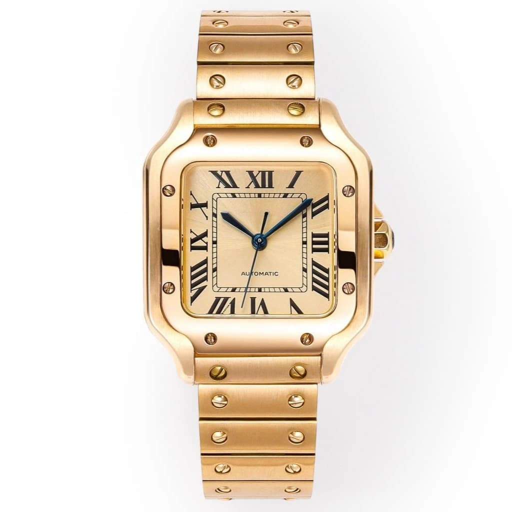 Nuovi Orologi Meccanici Automatici di Lusso per Uomo e Donna, Cinturino in Pelle, Acciaio Inossidabile 904L, Ghiera Dorata Romana, Orologi da Polso di Design