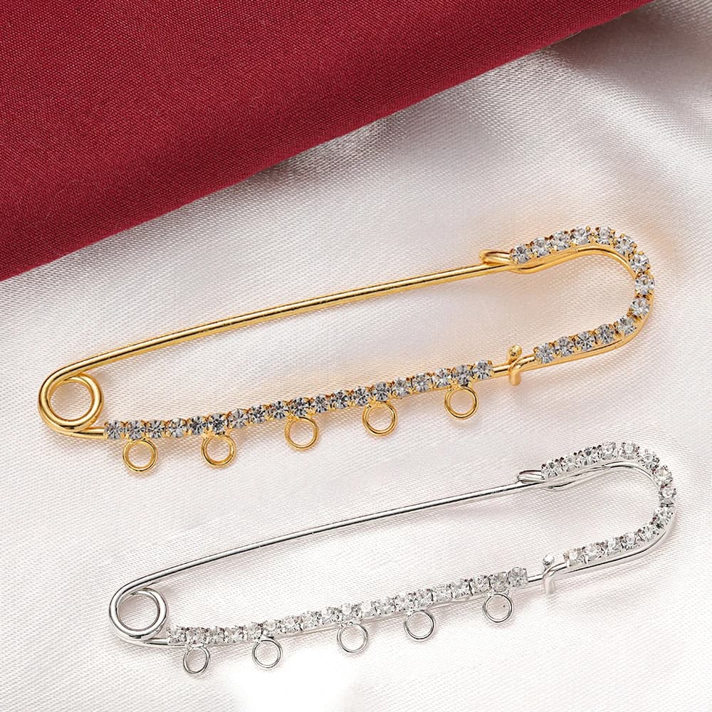 5 pezzi 50/60/70/75mm spilla con strass spille da balia con 3/4/5 passanti per coperte per indumenti fai da te gonne artigianato in tessuto lavorato a maglia