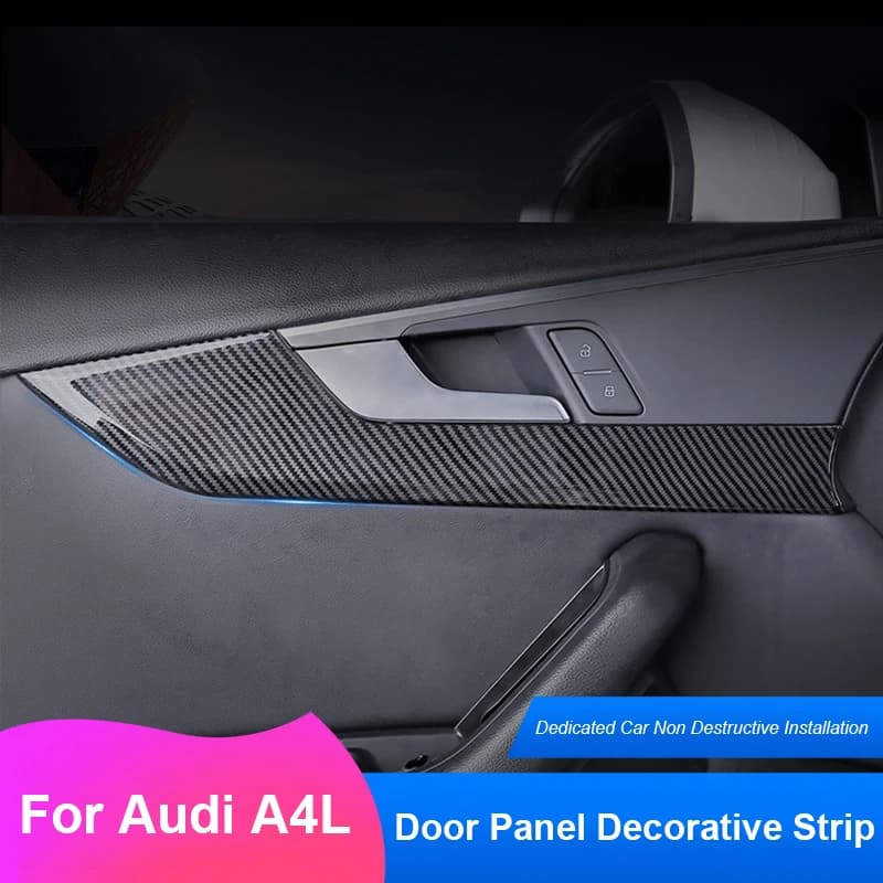 Maniglia della porta in fibra di carbonio adesivo decorativo per Audi A4L B9 berlina A4 Allroad Avant A5 2017 2018 2019 2020 2021 2022 2023 2024