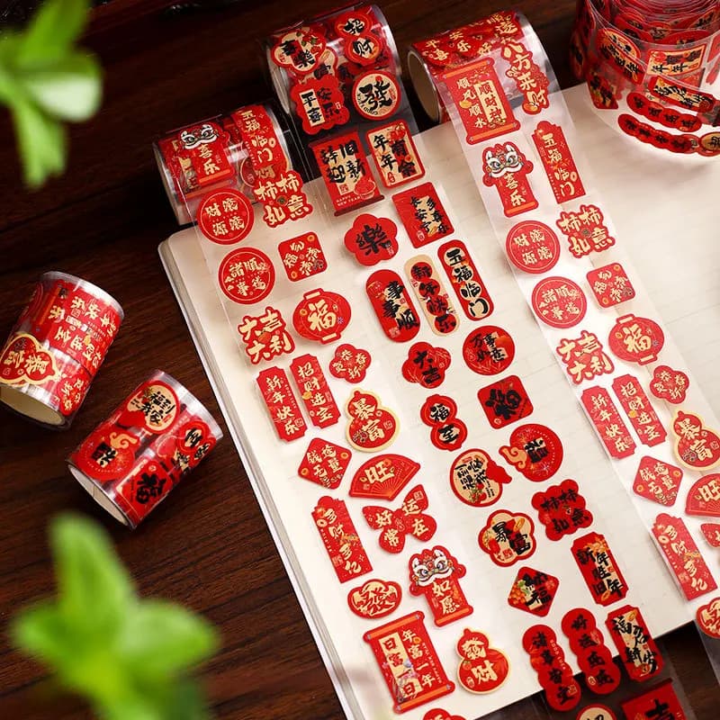 138 red lucky stickers for Chinese New Year decals festive "Fu" of good luck for the decoration of the spring festival 2026 Year of the horse