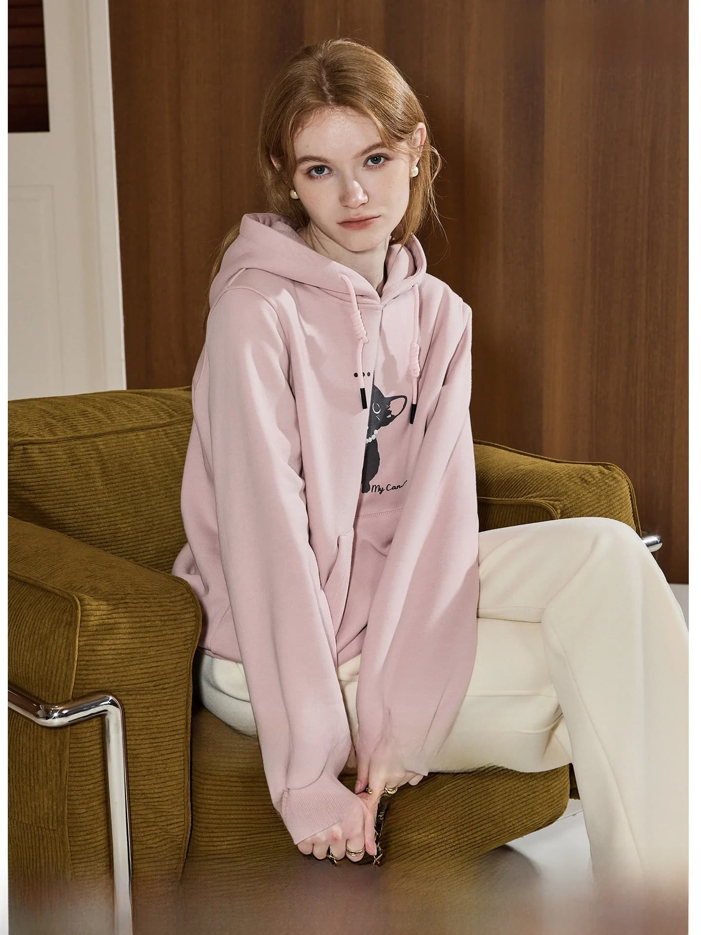 KuHNMaVi Felpa con cappuccio rosa da donna, felpa stampata foderata in pile, comoda e traspirante, a maniche lunghe, casual, streetwear