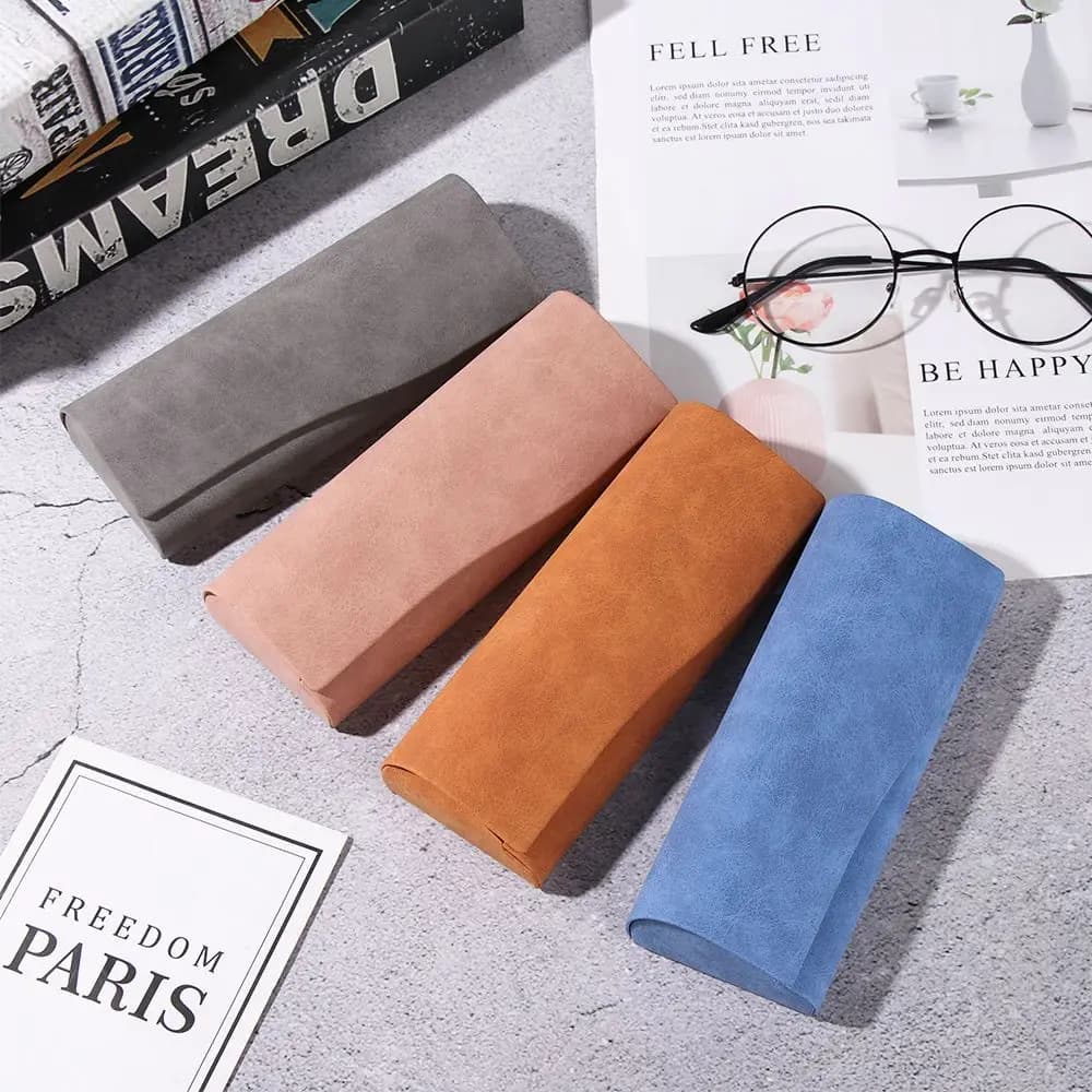 Retro Oval Glasses Box Sunglasses Linen Folding Eyewear Case Optical Handmade Storage Glasses Case