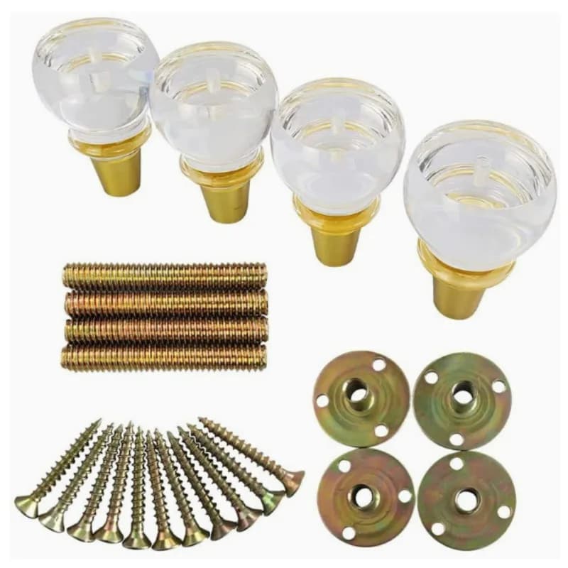 Set di 4 gambe per mobili in acrilico, piedini di ricambio per divano, armadietto, decorazioni moderne trasparenti, gambe fai da te, stile classico