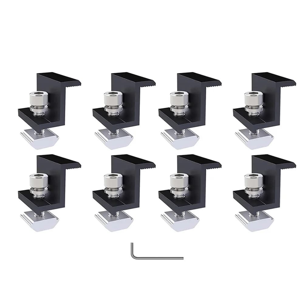 Comodo supporto per morsetto per pannello solare Attacco affidabile adatto a varie superfici 8 pezzi con chiave a fessura M8