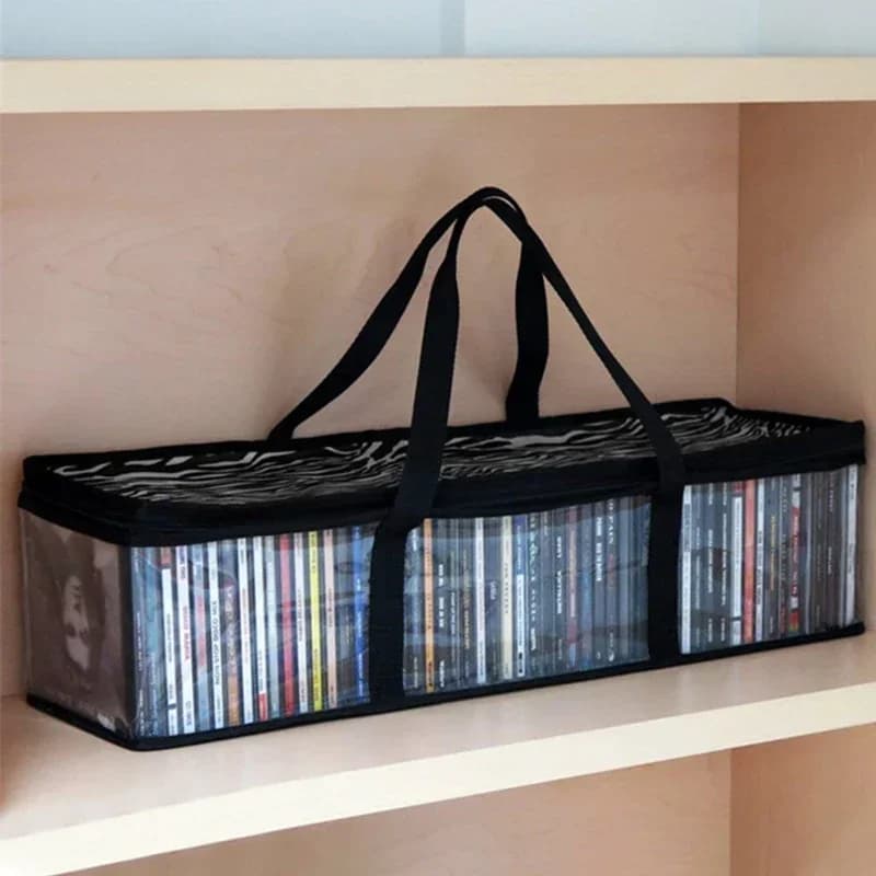 1pc Bag CD Storage Bag For Home DVD Storage Bag Media Organizer Bag DVD, CD, Blu-ray Disc, Movie Case, VHS Case, Video Game Disc