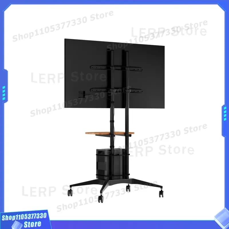 Mobile TV Stand Floor Cart with Wheels Height Adjustable LCD Monitor Mount Bracket DVD Shelf Storage Rack for Living Room