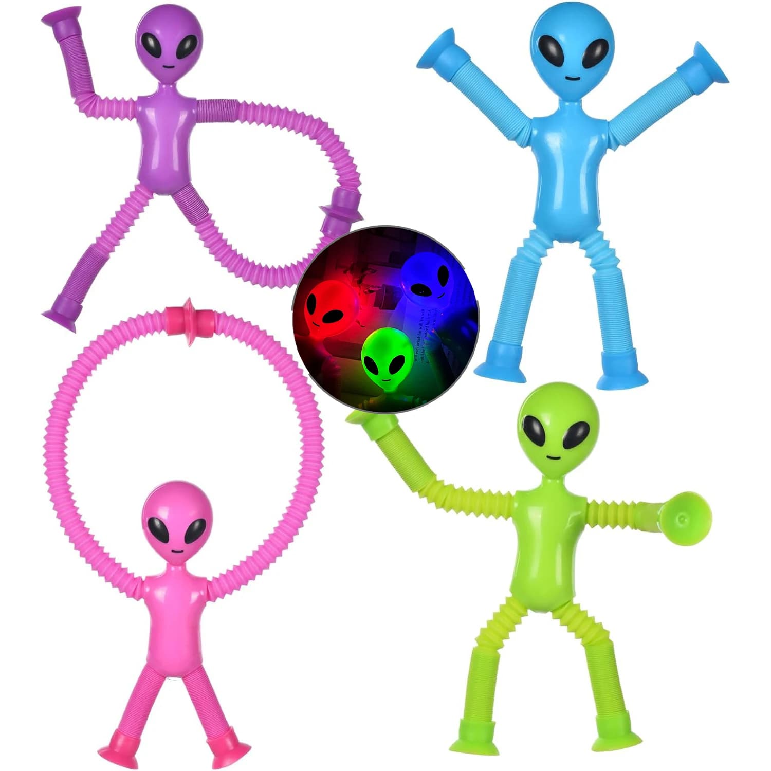 4 pezzi tubo telescopico di forma versatile extraterrestre giocattolo divertente puzzle decompressione tubo di allungamento tubo telescopico di decompressione