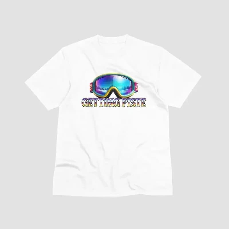Funny Getting Piste Ski Goggle Skiing T Shirt Snowboard Holiday Winter Season