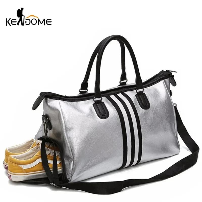 Sport in pelle PU per borse da Yoga Fitness borsa sportiva da viaggio da donna borsa da palestra impermeabile da allenamento a tracolla custodia per scarpe XA932WD
