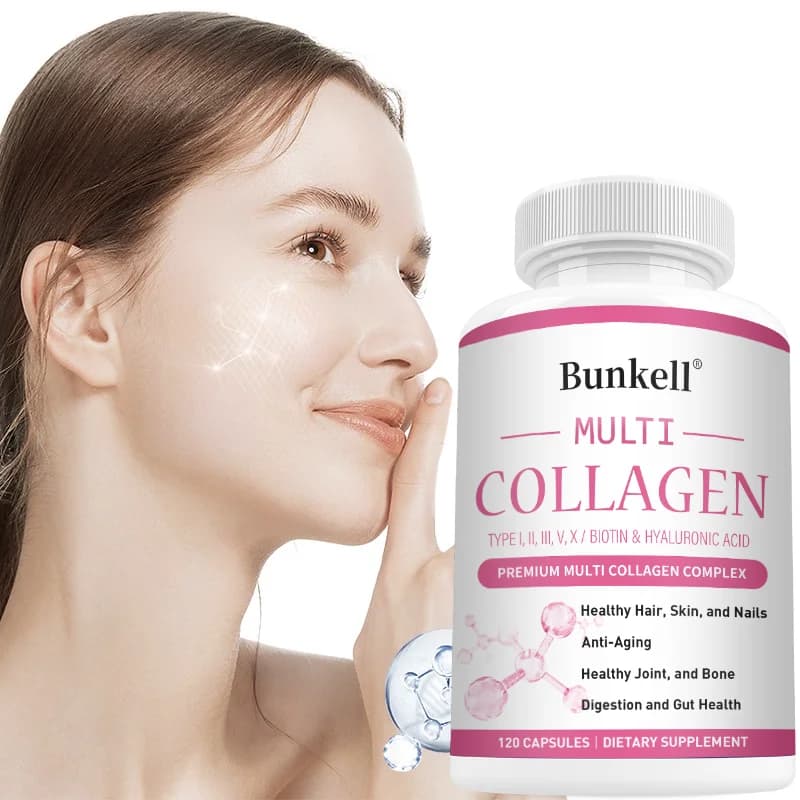 Capsule Multi Collagene 2000mg - Tipo I/II/III/V/X, Vitamina C e Biotina per il Benessere di Pelle, Capelli, Unghie, Articolazioni e Intestino