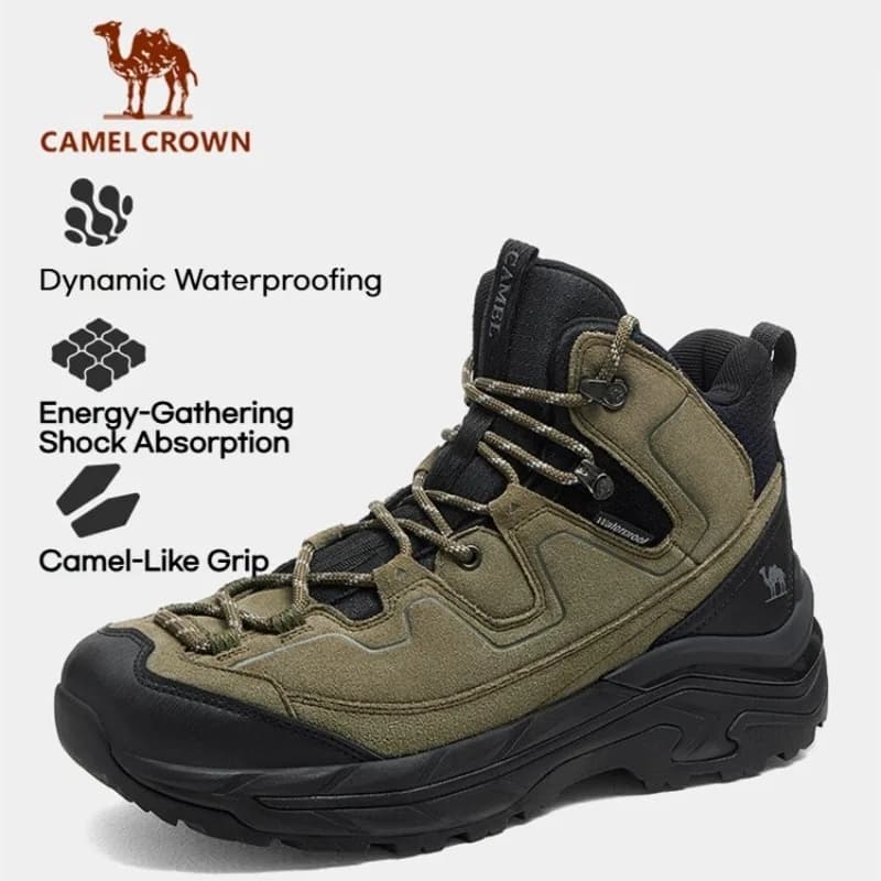 GOLDEN CAMEL Scarponi da trekking da trekking all'aperto da uomo Stivali da neve antiscivolo impermeabili e ammortizzanti Mid-top Scarpe da ginnastica da uomo