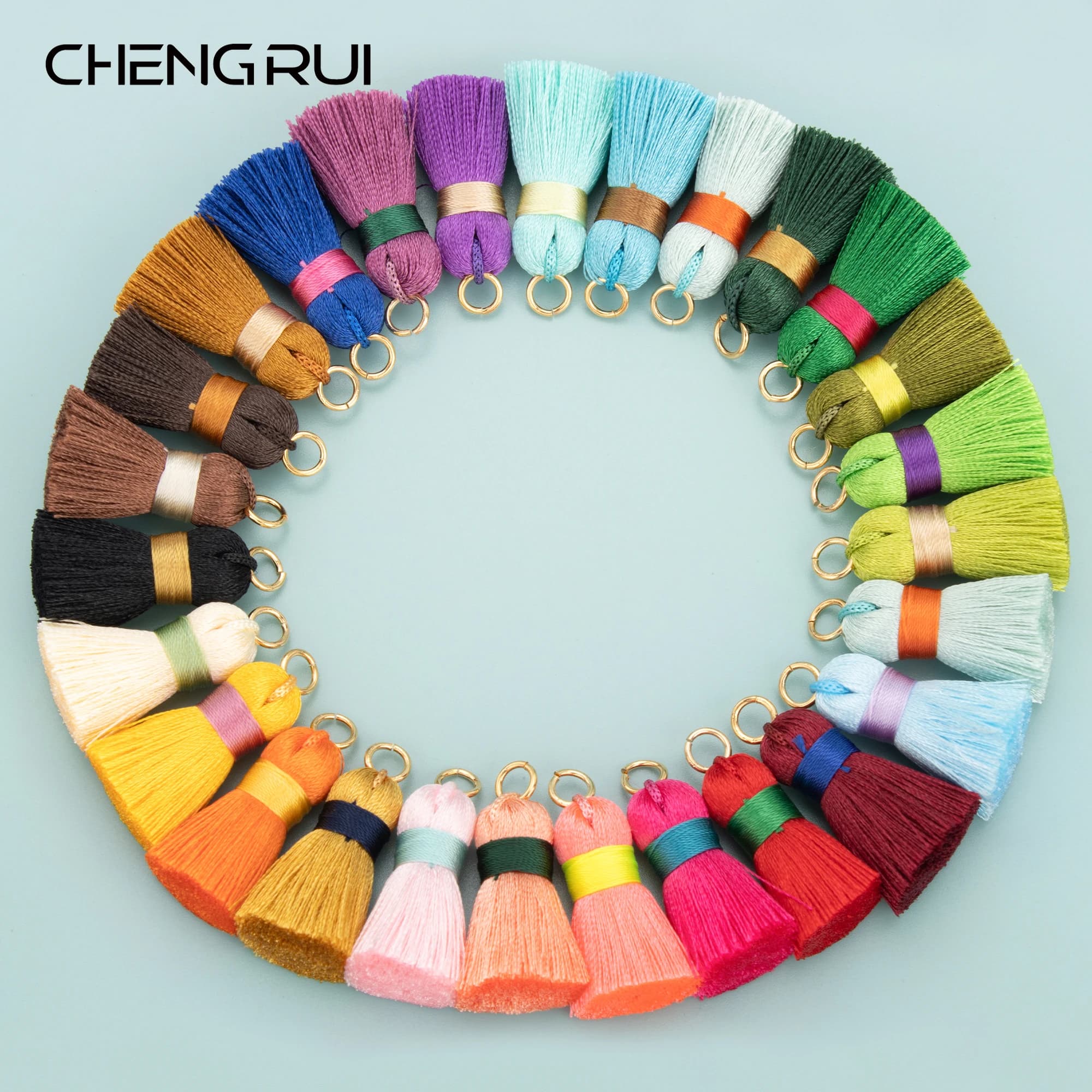 CHENGRUI L244, 2,5 cm, nappa, nappe di seta, mini nappa, accessori di gioielli, accessori fai da te, fatti a mano, risultati di orecchini, 4 pezzi/borsa