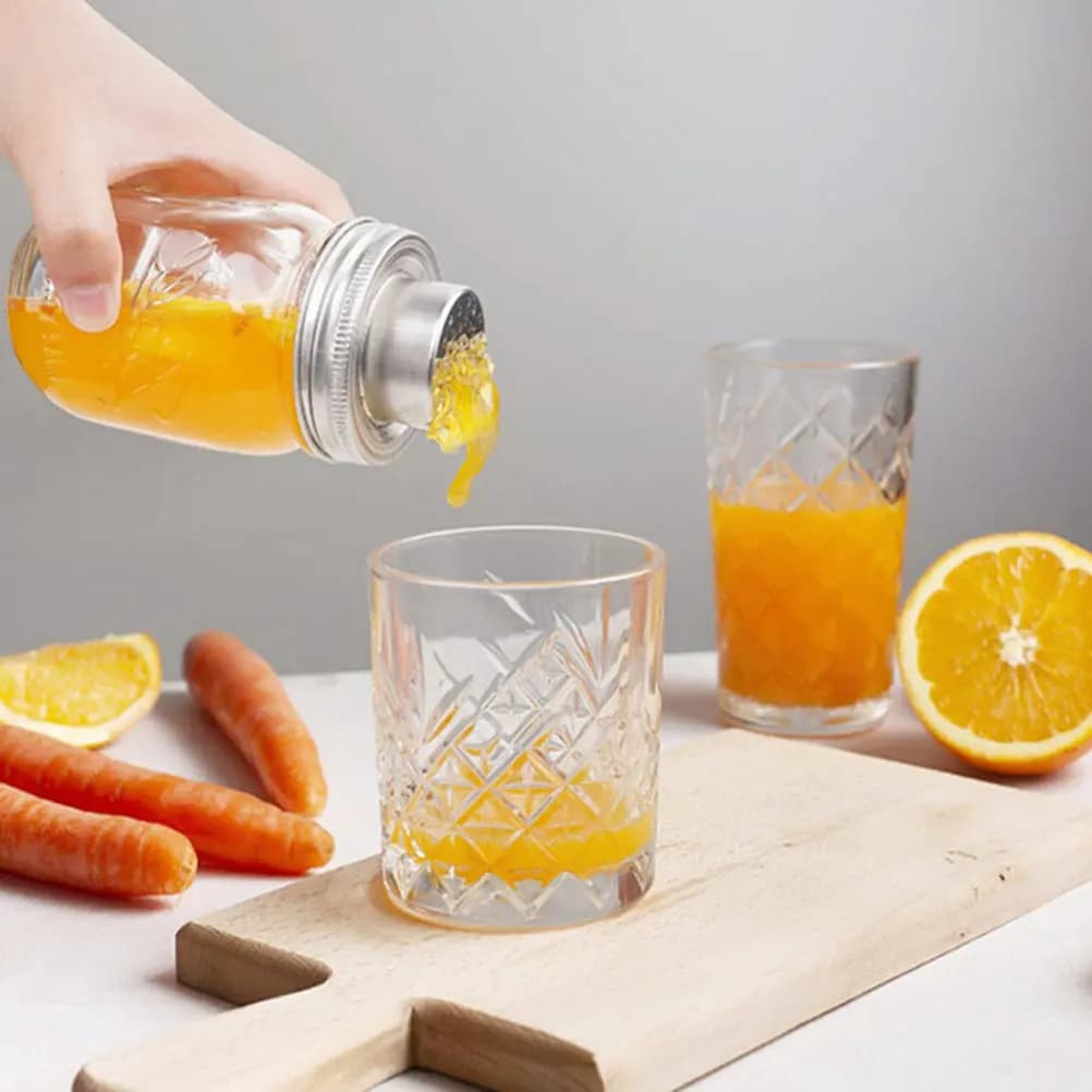 5 Pezzi Coperchi Dosatori per Barattoli in Acciaio Inossidabile Antiruggine, Tappi per Barattoli Mason per Spezie, Farina, Cocktail e Dispenser di Condimenti