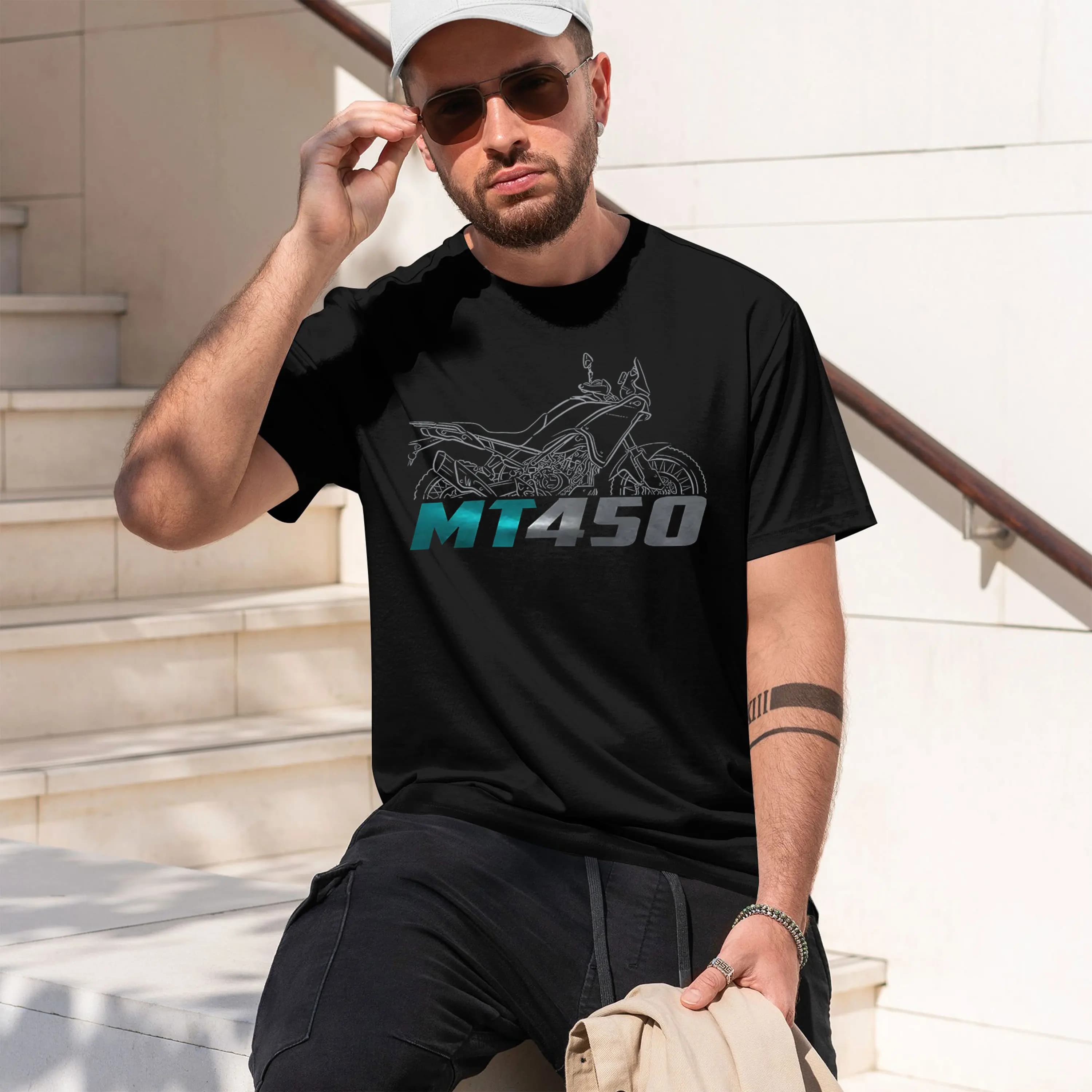 T-shirt girocollo a maniche corte da uomo traspirante, modello 2026, classica e casual, per moto Cre Neck Short eeve e CFMoto MT450 Fan