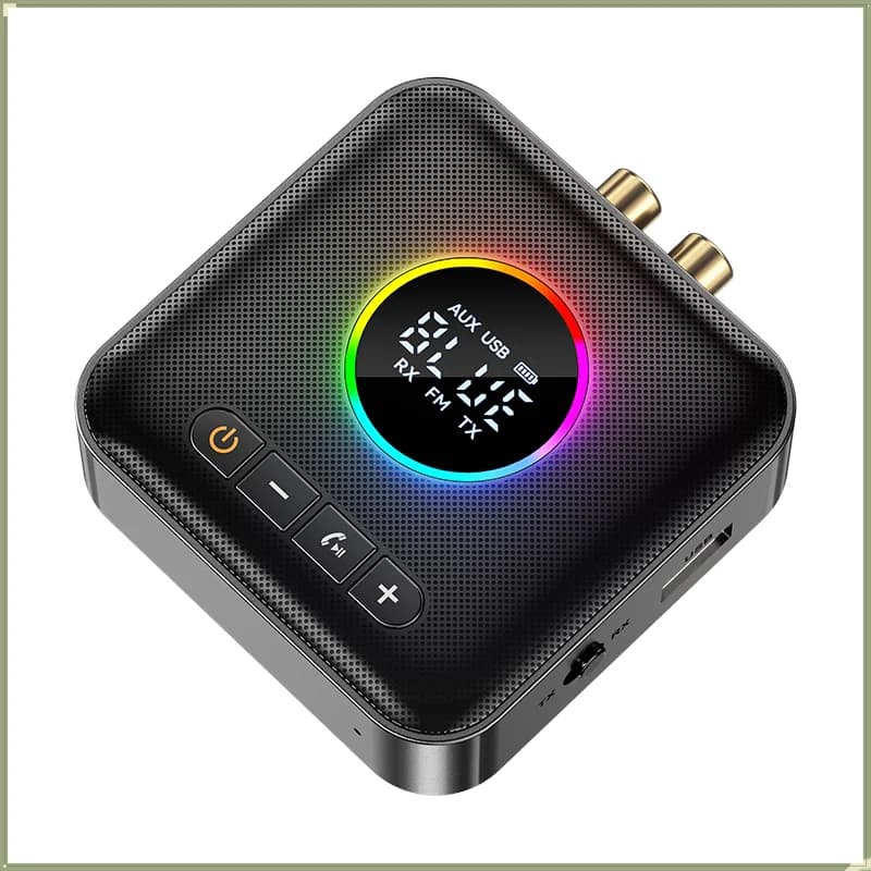 Receiver and Audio Transmitter Bluetooth 5.4 Adapter FM USB 3.5MM AUX RCA Stereo HIFI Music LED for Speakers PC TV Projector
