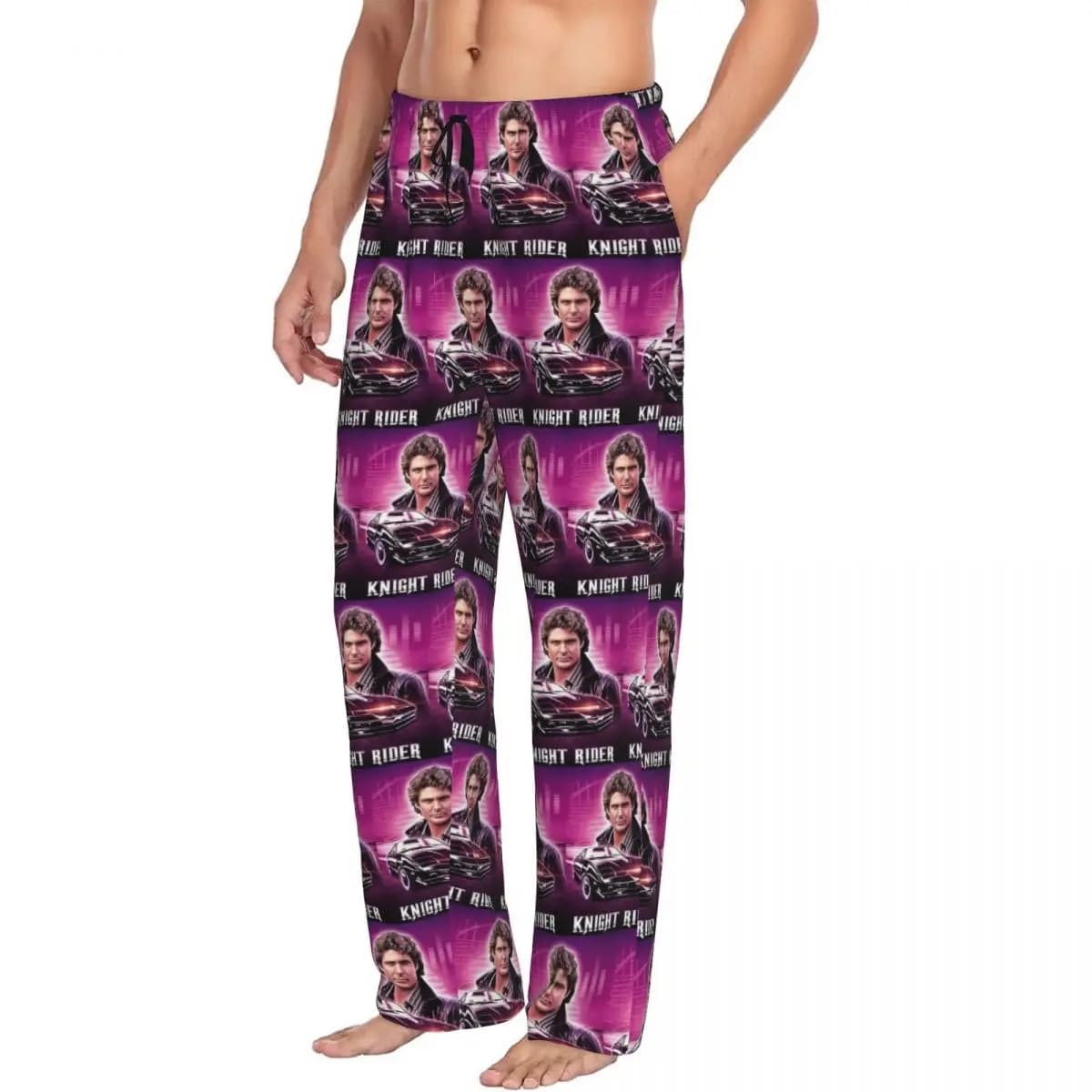 Pantaloni da pigiama da uomo personalizzati Knight Rider Action TV Series Lounge Sleep Sleep Pottoms con tasche