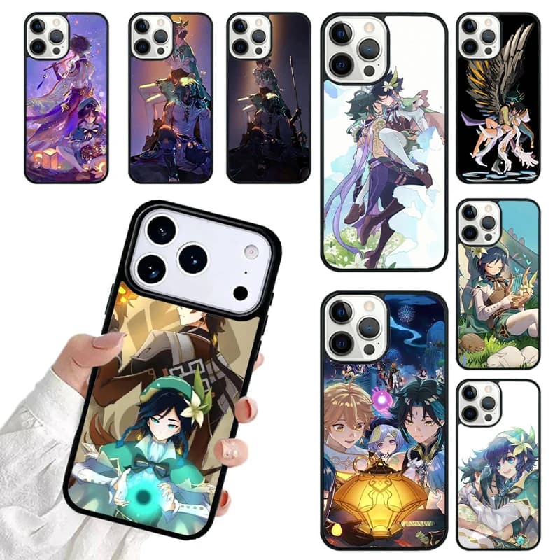 Xiao and Venti Genshin Impact Phone Case For iPhone 17 16 15 14 13 12 11 Pro Max 17air Shockproof Cover Fundas