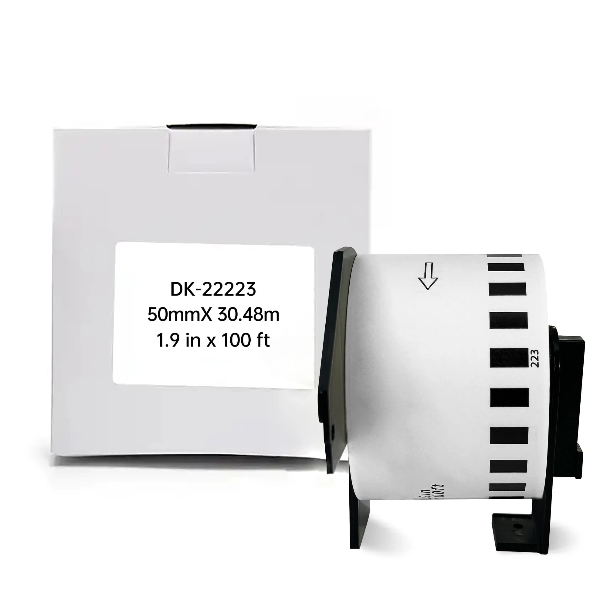 Etichette continue compatibili Brother DK-22223 all'ingrosso 50mm x 30.48m con cartuccia porta-etichette