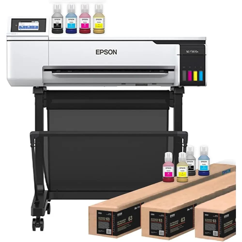 Epson Surecolor F570 Pro 24" Desktop Sublimation Printer, Includes Two Full Ink Sets, User Guide, Sublimation Paper, & Free Remo