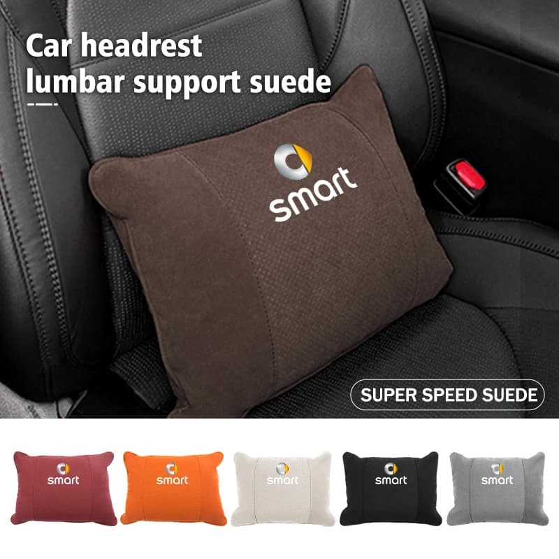 Car Back Support Headrest Lumbar Pillow Soft Neck Pillow Cushion For Smart 452 454 Roadster Coupe Crossblade Cabrio City-Coupe