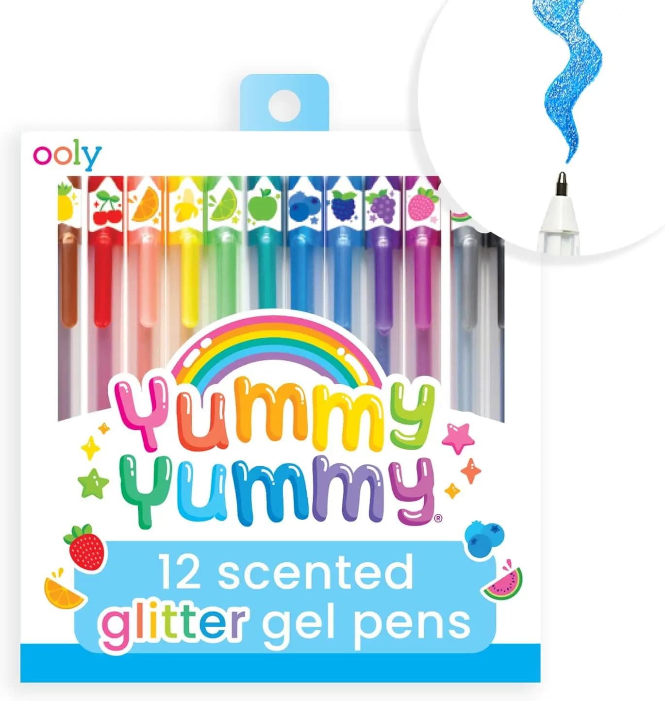 Set di 12 penne gel glitterate profumate con punta da 1,00 mm per bambini e adulti, articoli per arte e cancelleria